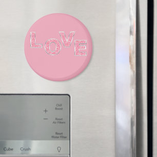 Love Pink Glitter Magnet