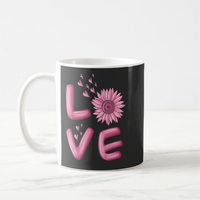 Love Pink Sunflower     Coffee Mug (Left)