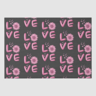 Love Pink Sunflower Tissue Paper
