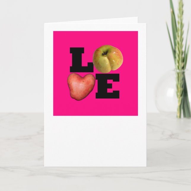 LOVE Pink Valentine's Day Greeting 2 Holiday Card (Front)