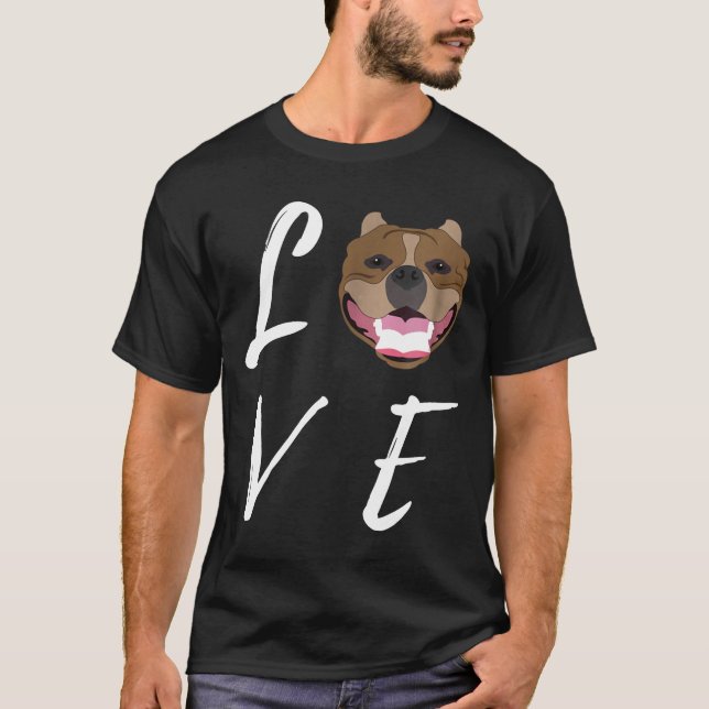 Love Pit Bull Pitbull Cute Dog Puppy Lovers Tee (Front)