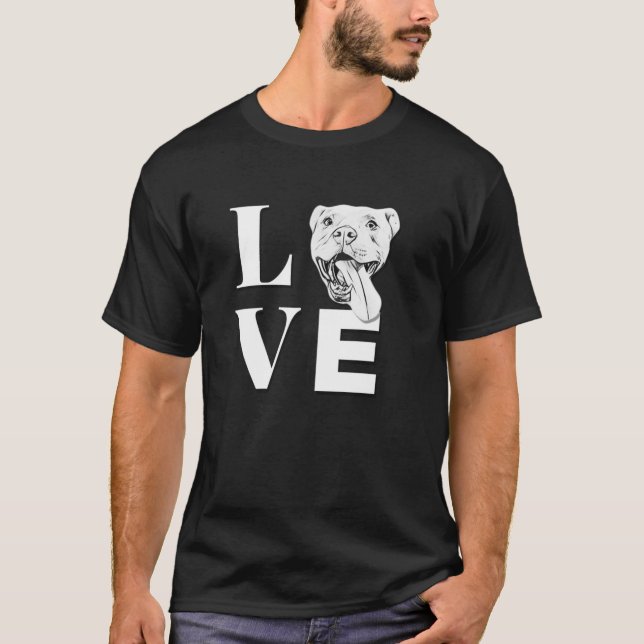 Love Pit Bulls - Designer PitBull Hoodie T-Shirt (Front)