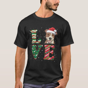 Love Pitbull Christmas Santa Pit Bull Dad Mom T-Shirt