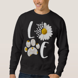 Love Pitbull Dog Costume Dog Paw Daisy Puppy Lover Sweatshirt