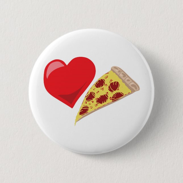 Love Pizza!  Customizable: 2 Inch Round Button (Front)