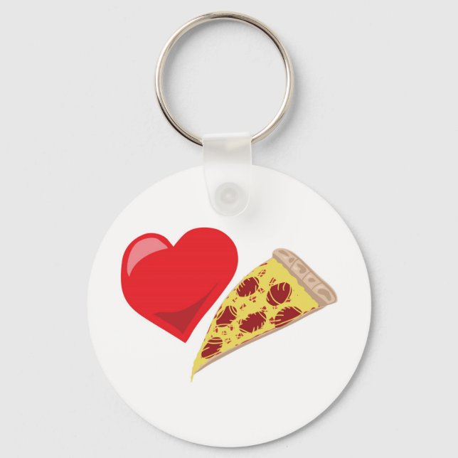 Love Pizza!  Customizable: Keychain (Front)