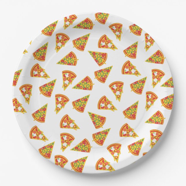 Love Pizza   Paper Plate (Front)