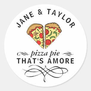 Love Pizza Personalized Classic Round Sticker