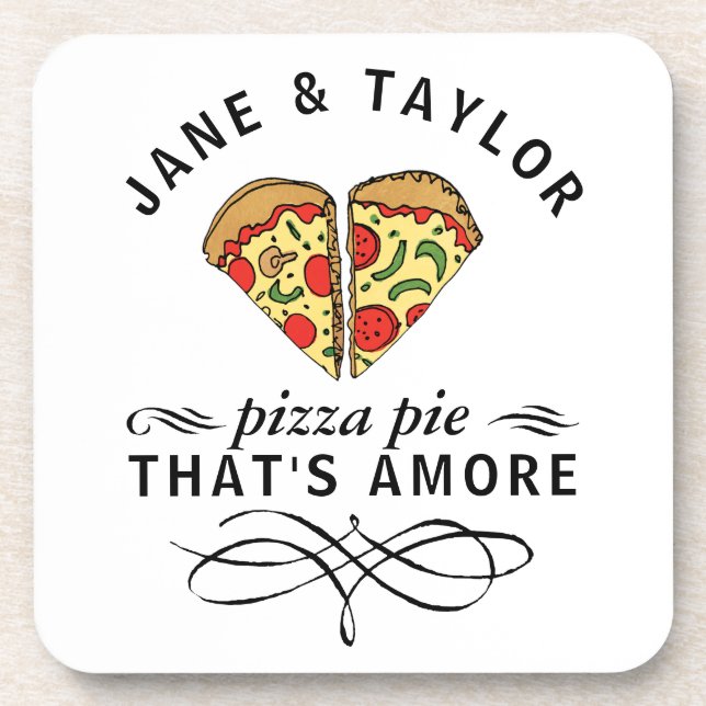 Love Pizza Personalized Coaster (Front)