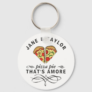 Love Pizza Personalized Keychain