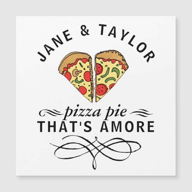 Love Pizza Personalized Magnetic Card (Front)