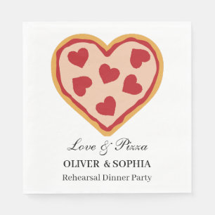 Love & Pizza Rehearsal Dinner Party Napkin