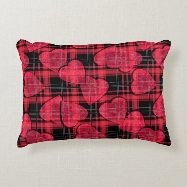 Love plaid accent pillow (Front)