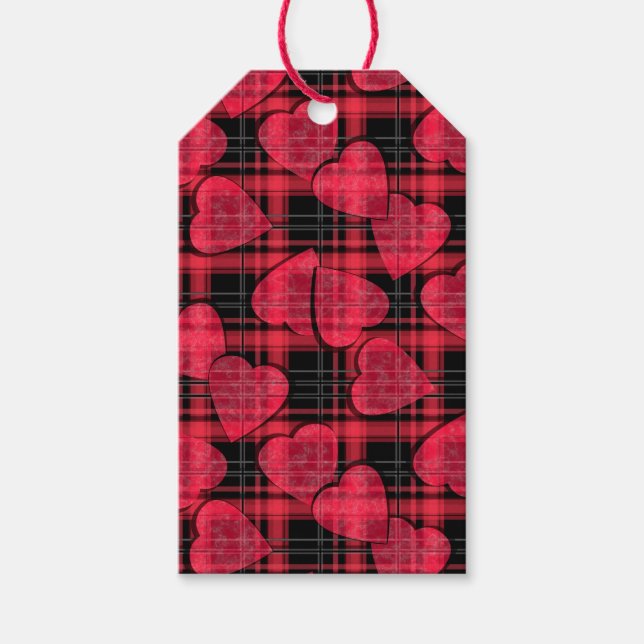 Love plaid gift tags (Front)