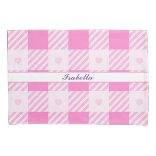 Love Plaid Modern Pink Collection Pillowcase