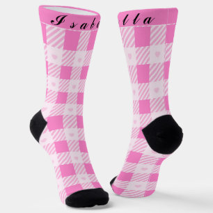Love Plaid Modern Pink Collection Socks
