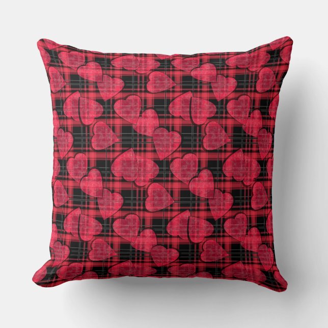 Love plaid throw pillow (Front)