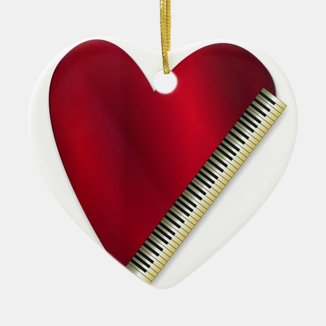 Love Playing Piano Ceramic Ornament (Front)