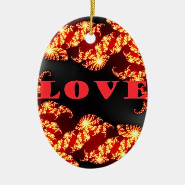 Love.png Ceramic Ornament (Front)