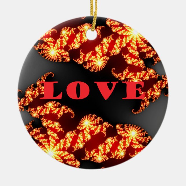 Love.png Ceramic Ornament (Front)