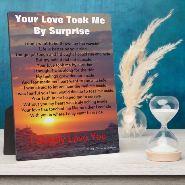 Love Poem Cape May Sunset Ships Passing EASEL Plaque (Side)
