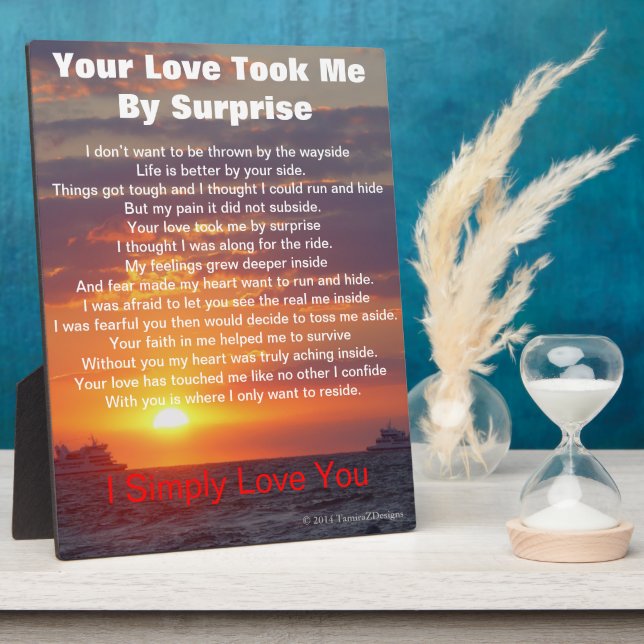 Love Poem Cape May Sunset Ships Passing Plaque (Side)