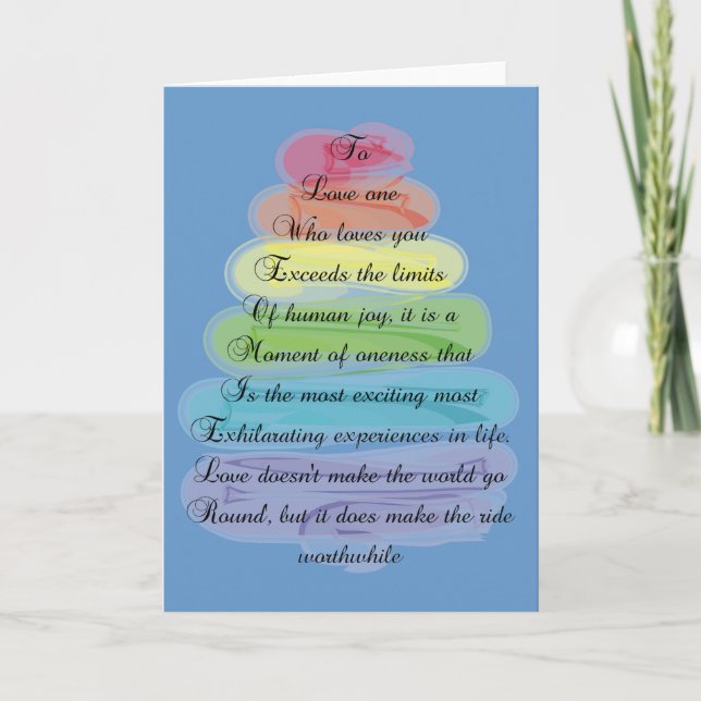 "Love" Poem Gifts Artsy Tree Design Card (Front)