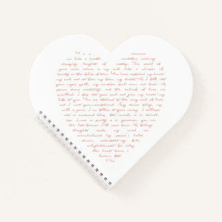Love Poem in Shape of Heart Notebook