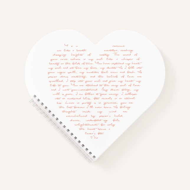 Love Poem in Shape of Heart Notebook (Front)