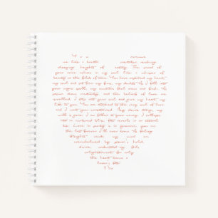 Love Poem in Shape of Heart Notebook