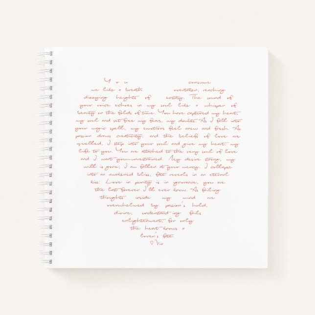 Love Poem in Shape of Heart Notebook (Front)