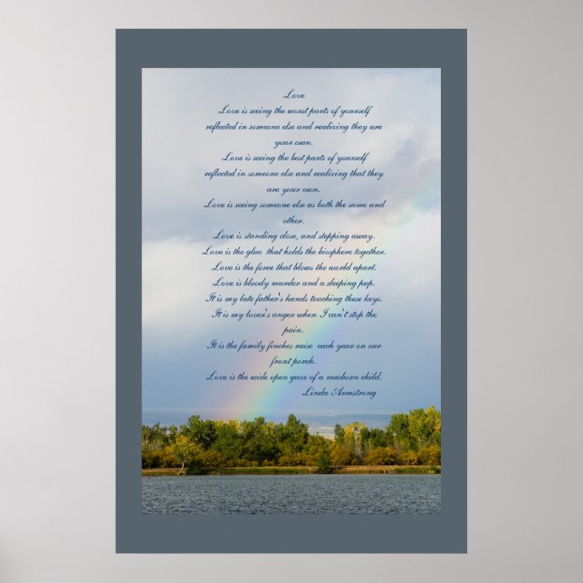 Love Poem With Rainbow Photo Poster (Front)