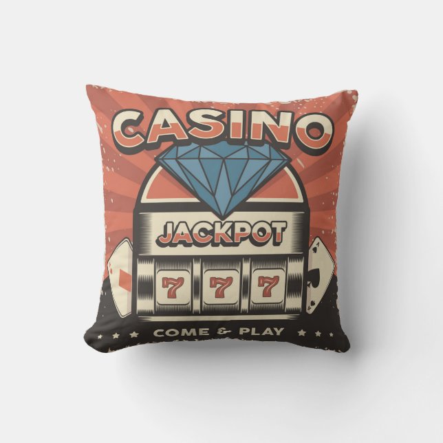 love POKER Jackpot Throw Pillow (Front)