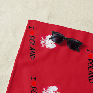 Love Poland eagle Beach Towel