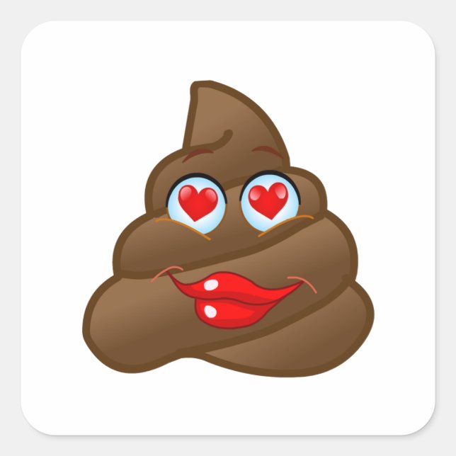 Love Poop Emoji Face! Square Sticker (Front)