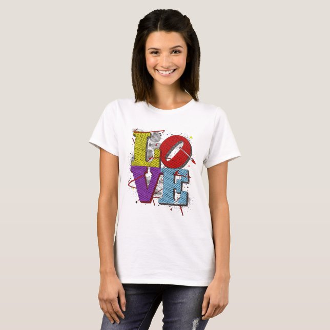 LOVE Pop Art  – Retro Valentine’s T-Shirt (Front Full)