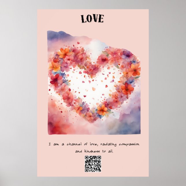 Love Positive Affirmation Poster (Front)