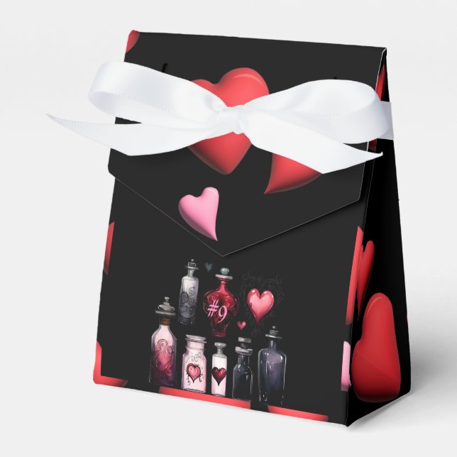 "Love Potion #9" with Hearts Favor Box (Front Side)