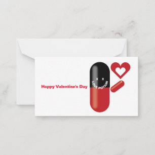 Love Potion Pill Happy Valentine's Day Note Card