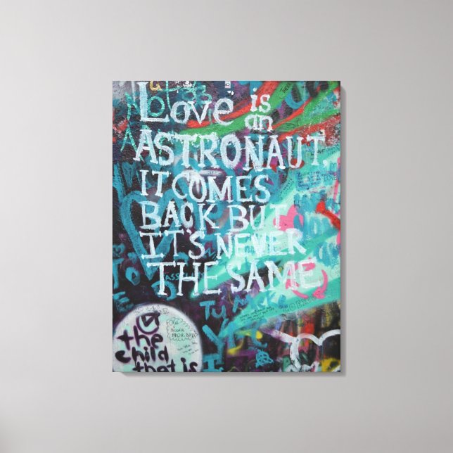 Love Prague wall Graffiti Street art,urban real Canvas Print (Front)