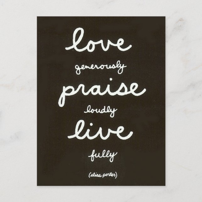 Love-Praise-Live Postcard (Front)