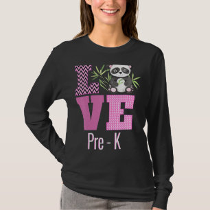Love Pre K Panda Pre Kindergarten Teacher Back To T-Shirt