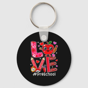 Love preschool cute hearts valentine's day student keychain