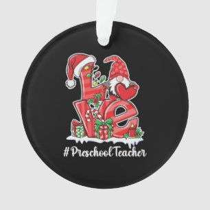 Love Preschool Teacher Gnome Christmas Pajamas