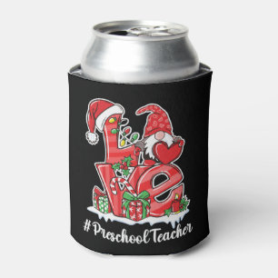 Love Preschool Teacher Gnome Christmas Pyjamas Can Cooler