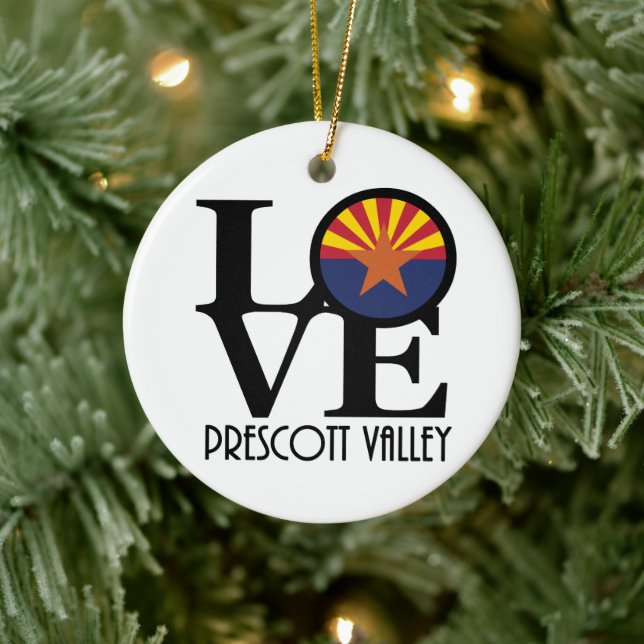 LOVE Prescott Valley Arizona Ceramic Ornament (Tree)