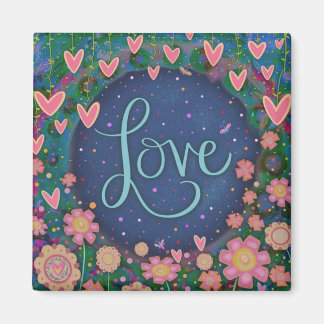 Love Pretty Floral Heart Trendy Inspirational Cute Magnet
