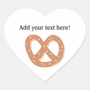 Love Pretzels - Personalize this Fun Graphic Heart Sticker