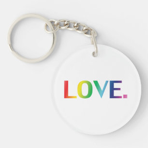 Love, pride lgbt lgbtq gay queer rainbow colours keychain