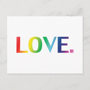 Love, pride lgbt lgbtq gay queer rainbow colours postcard